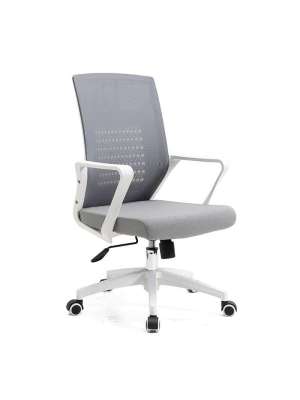 Silla despacho moderna giratoria gris/blanco 92-105 cm