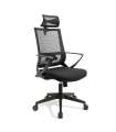 Cadeira de escritório giratória com acabamento preto 60 cm(largura) 113-123 cm(altura) 61cm(profundidade)