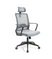 Cadeira de escritório giratória acabamento cinza 60 cm(largura) 112-122 cm(altura) 62cm(profundidade)