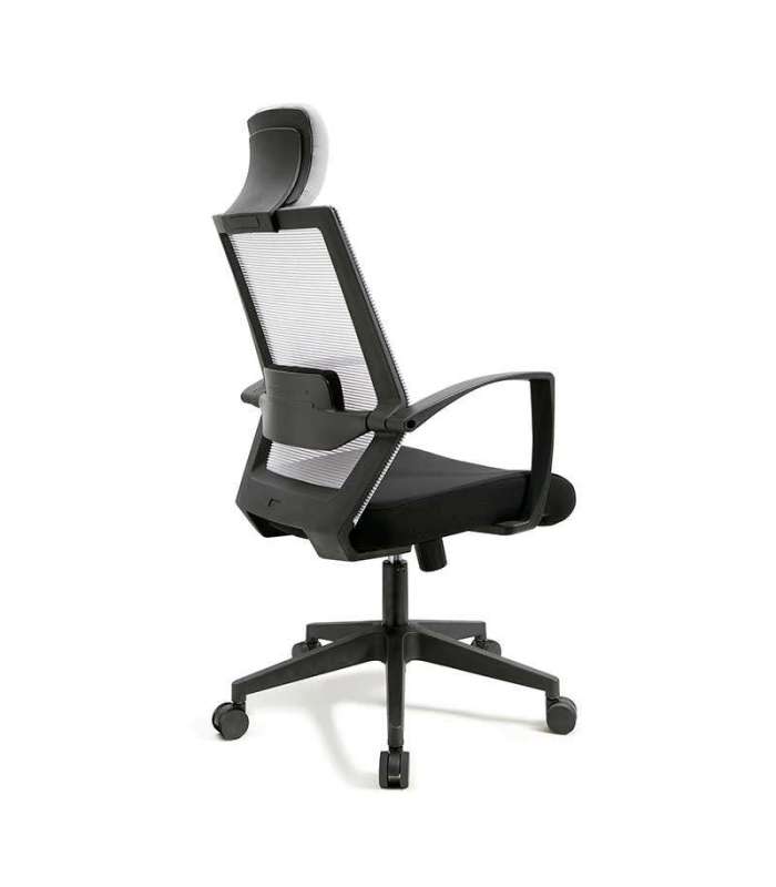 Chaise pivotante de bureau avec finition noire/grise 63