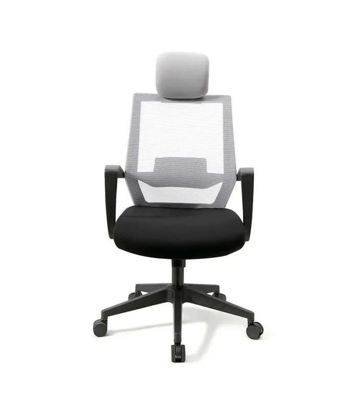 Silla de despacho giratoria negra/gris, 63 cm ancho