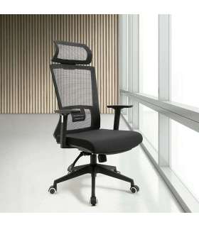 Chaise pivotante de bureau avec finition noire 63 cm(largeur)