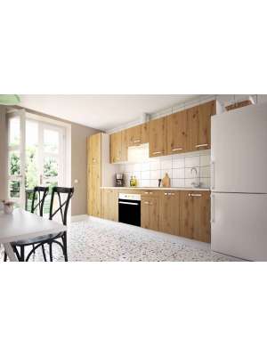 Cocina completa 3m roble albar con kit blanco