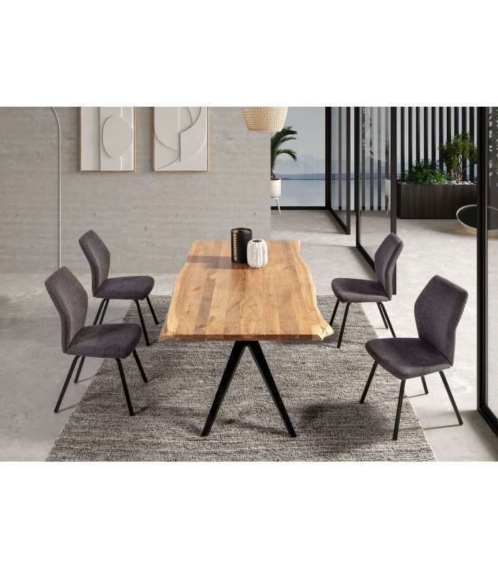 MKRIC Mesas de cocina fijas Mesa comedor rectangular LEO en