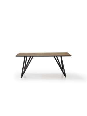 Mesa de jantar retangular DANIEL em moremine, preto