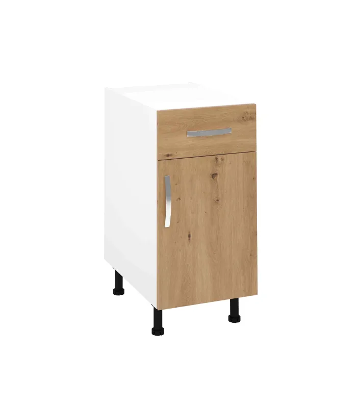 Mueble cocina bajo roble albar con cajón y puerta