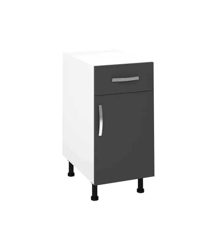 Mueble cocina bajo gris parís con 1 cajón y 1 puerta