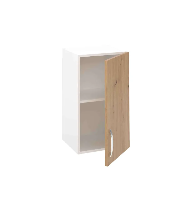 Mueble de cocina alto en roble albar con 1 puerta