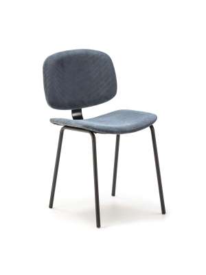 Pack de 2 sillas MARIO tapizadas en pana azul