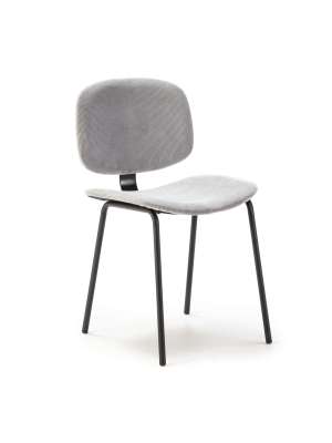 Pack de 2 sillas MARIO gris tapizadas en pana