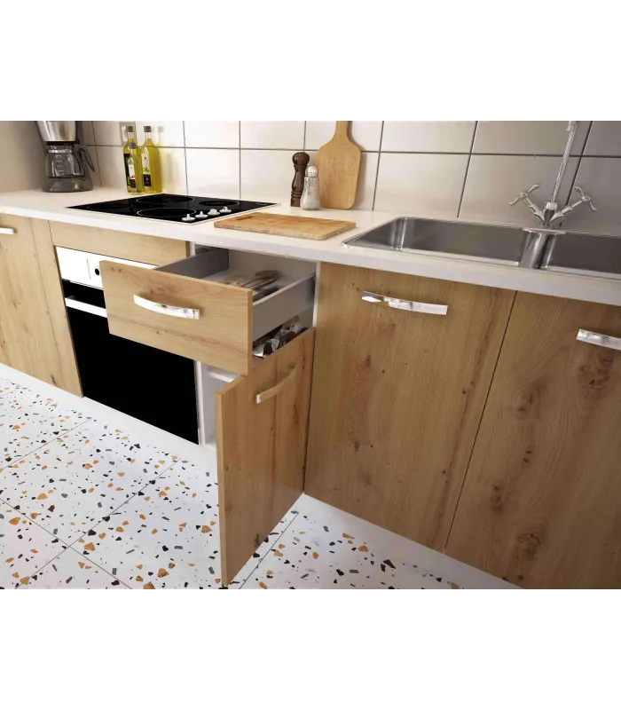 Cocina Completa 240 cm Roble Albar sin Encimera