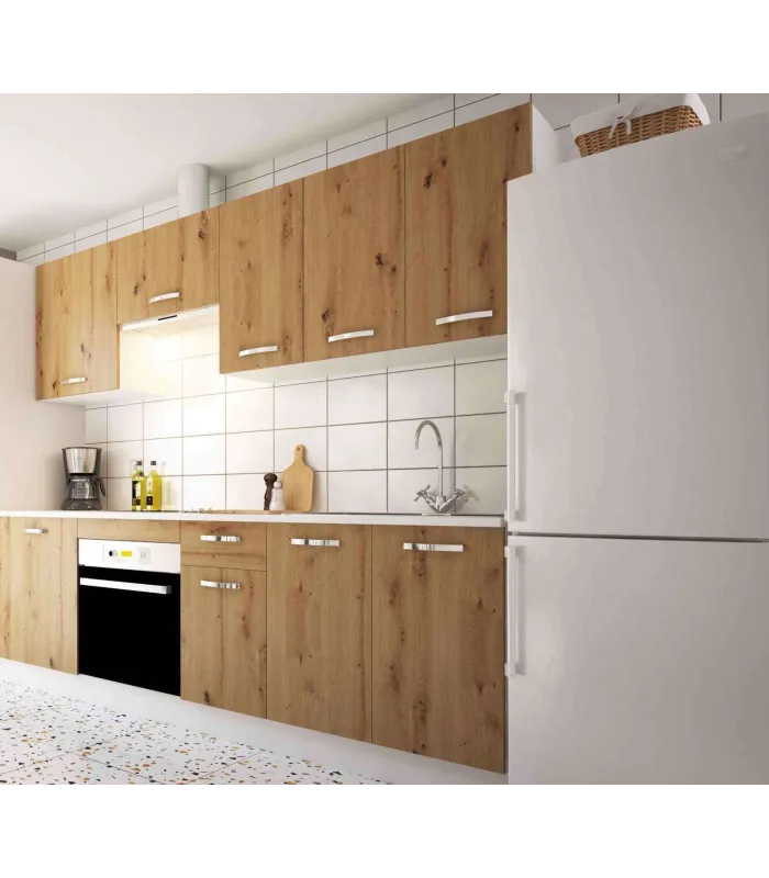 Cocina completa 240cm roble albar, diseño elegante