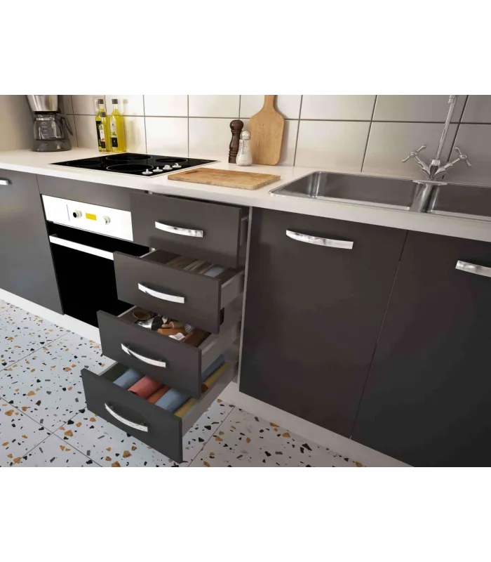 Cocina completa KIT-KIT NEW gris 240 cm