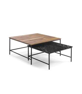 copy of Set de mesas de centro modelo Klea acabado roble-negro