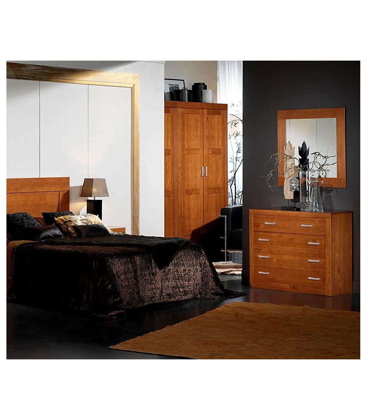comoda blanca dormitorio con 4 cajones de madera de pino maciza