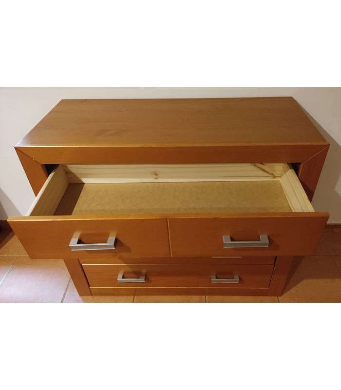 Commode 4 tiroirs en bois massif 80 cm (hauteur) 95 cm