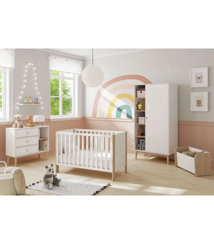 Roupeiro DYLAN branco com 1 porta e 5 buracos