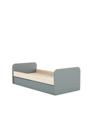 Cama nido juvenil DYLAN, verde kaki y cera blanca, 205x102 cm