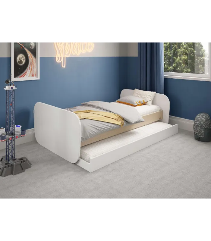 Cama nido juvenil DYLAN blanco, 205x102x65 cm