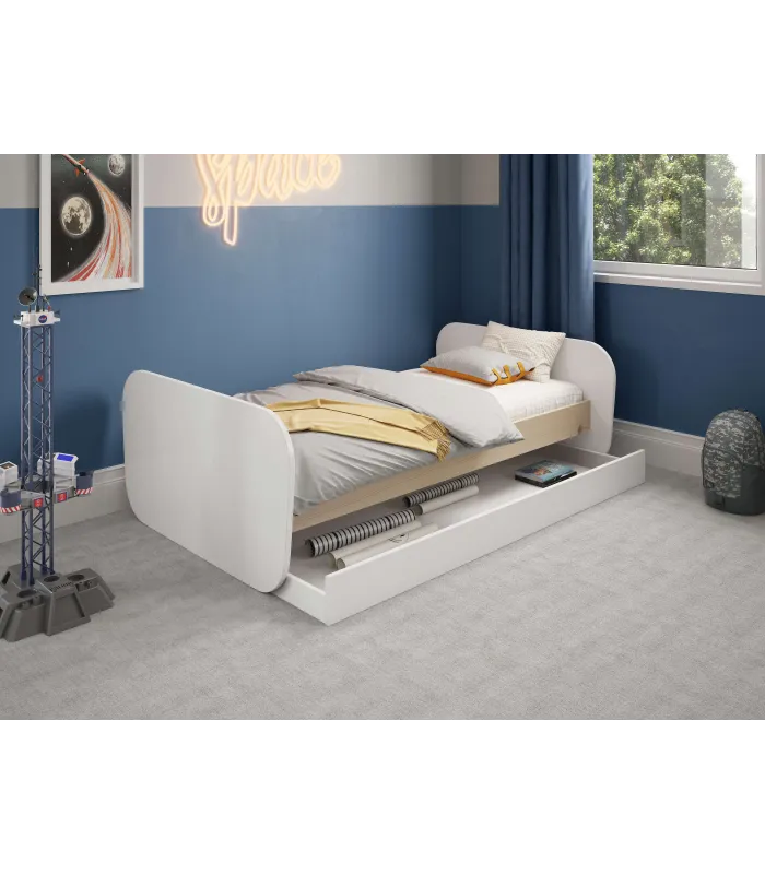 Cama nido juvenil DYLAN blanco, 205x102x65 cm