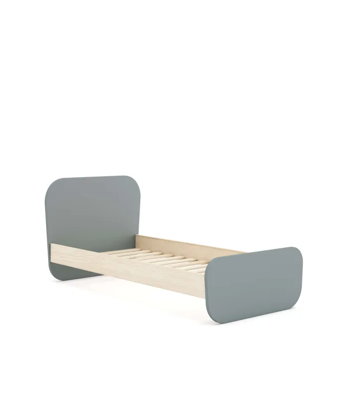 Cama juvenil DYLAN verde kaki/cera blanca, 90x190 cm