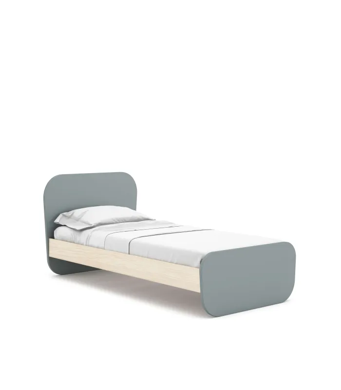 Cama juvenil DYLAN verde kaki/cera blanca, 90x190 cm