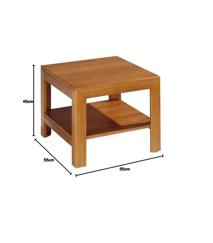 Table d'angle en pin 45 cm(hauteur)55 cm(largeur)55 cm(longueur)