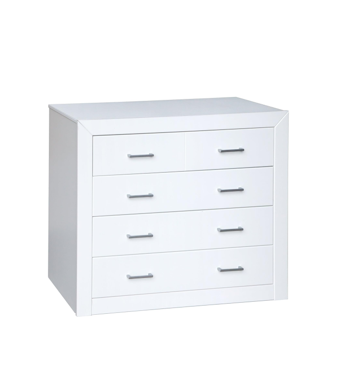 Commode 4 tiroirs en finition blanche 80 cm(hauteur) 95