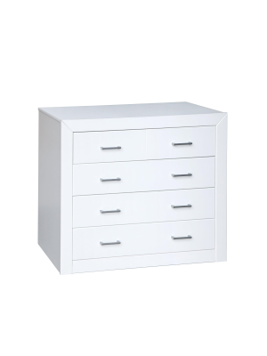 Commode 4 tiroirs en finition blanche 80 cm(hauteur) 95