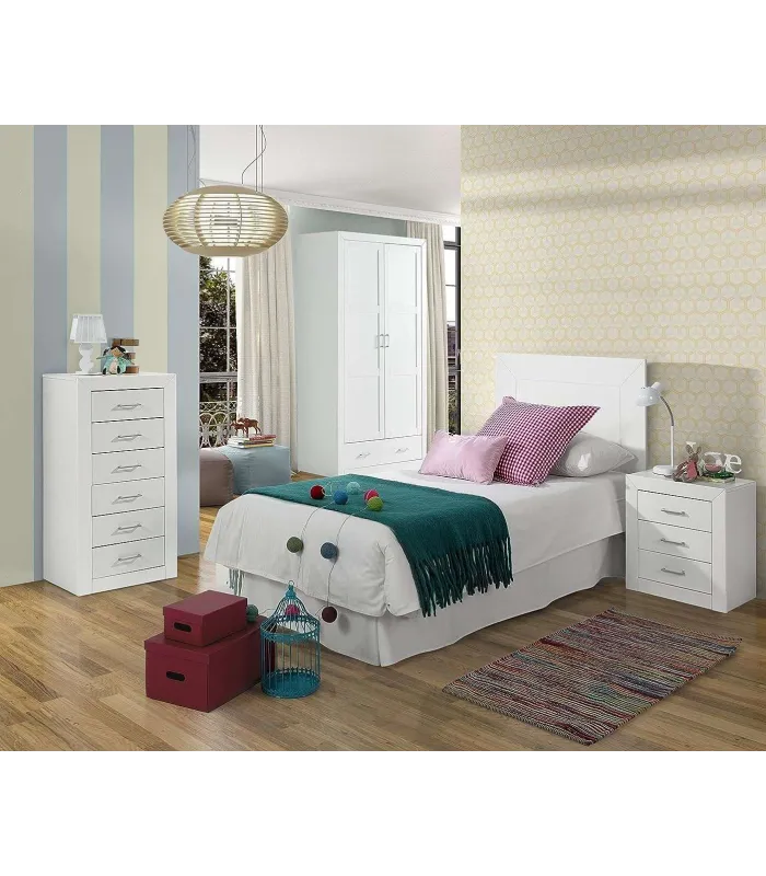 Chifonier 6 White Lacquered Bedroom Drawers