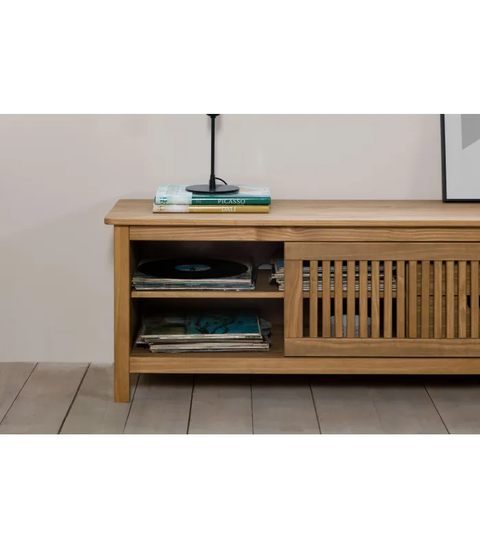 Mueble TV Luna natural 158 cm, estilo nórdico moderno