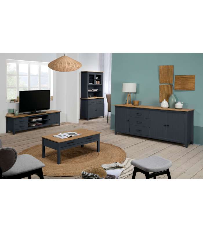 Meuble TV Miranda finition bleue 47 cm(hauteur) 157 cm(hauteur)