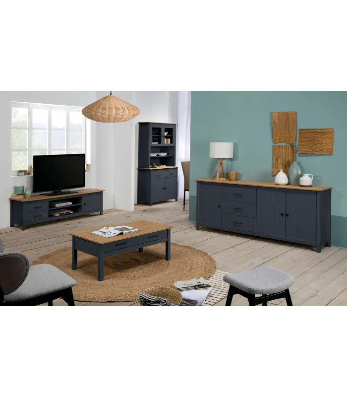 Mueble TV Mariana azul, moderno y funcional