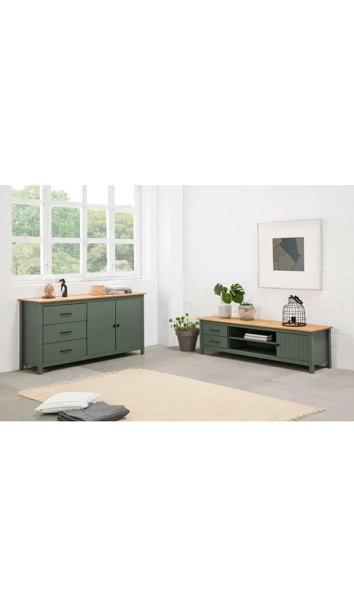 Aparador nórdico verde Mariana 150x40x80 cm