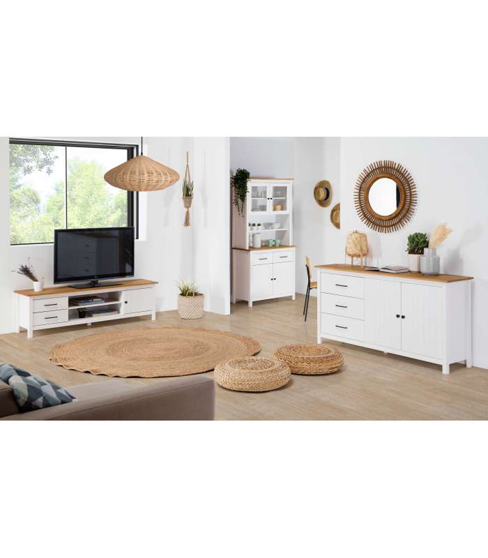 Meuble TV Miranda finition blanche 47 cm(hauteur) 157