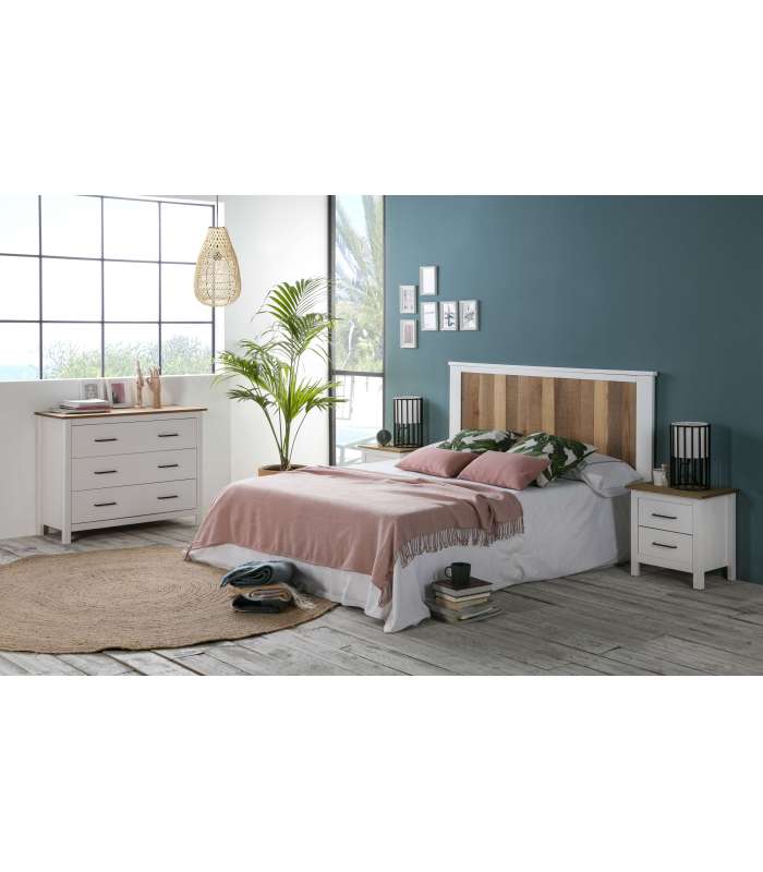 Commode 3 tiroirs Miranda finition blanche 80 cm(hauteur) 100