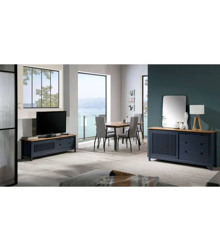 Mueble TV Luna gris 158 cm estilo nórdico