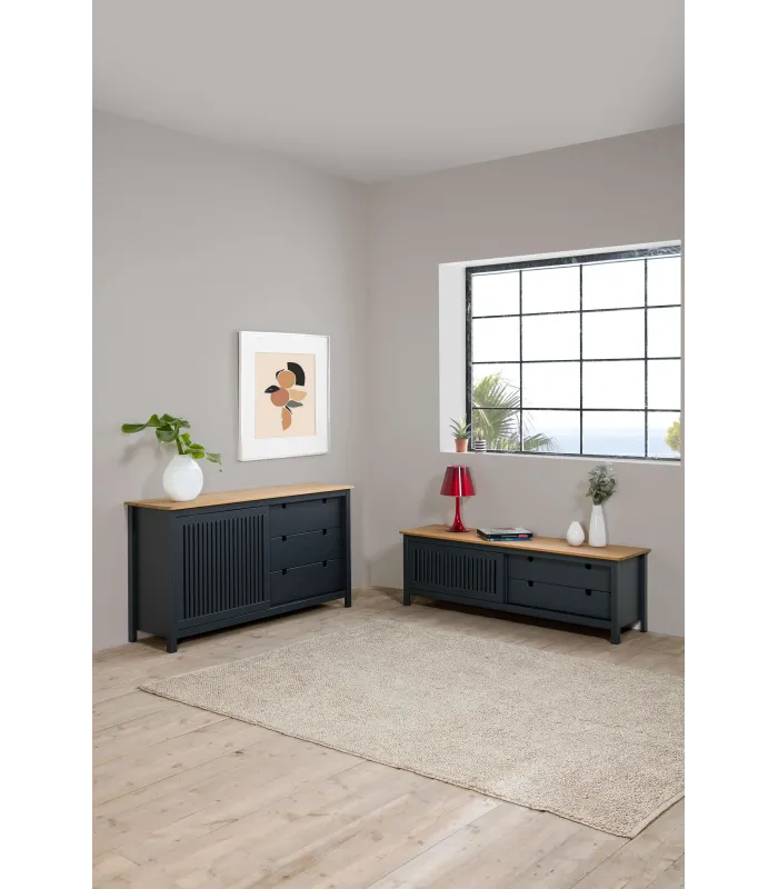 Mueble TV Luna gris 158 cm estilo nórdico