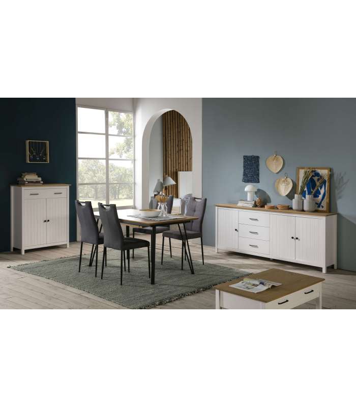 MKRIC Aparadores MIRANDA SIDEBOARD 3P3C BRANCO/CERA