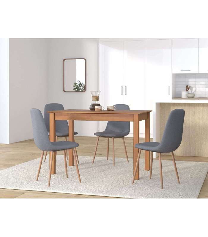 Table à manger fixe en bois massif 73 cm(hauteur)120