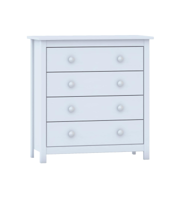 Comfortable Tabac 4 drawers translucent white pine wood