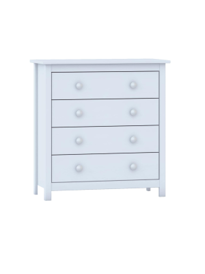 Commode Tabac 4 tiroirs en finition pin blanc translucide 78