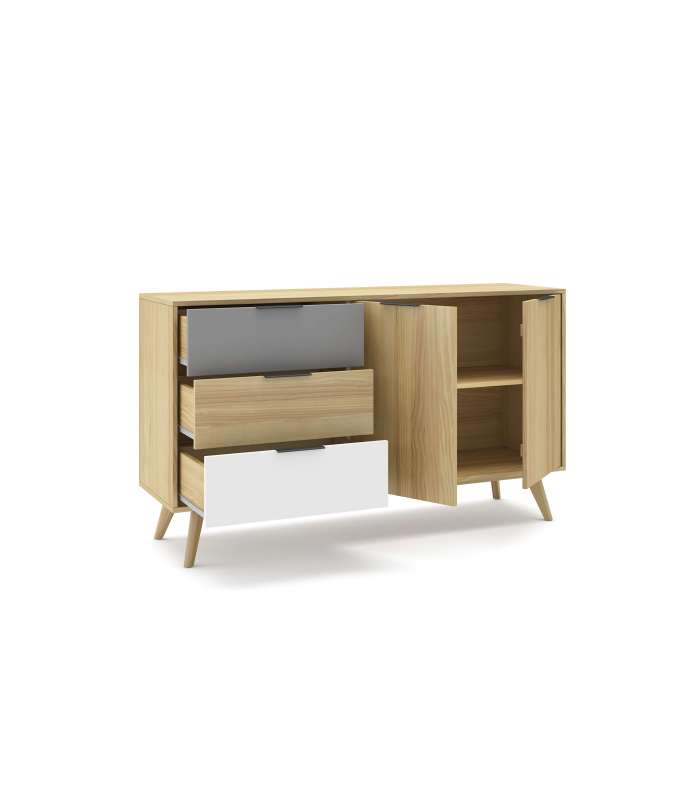 MKRIC Aparadores MIRANDA SIDEBOARD 3P3C BRANCO/CERA