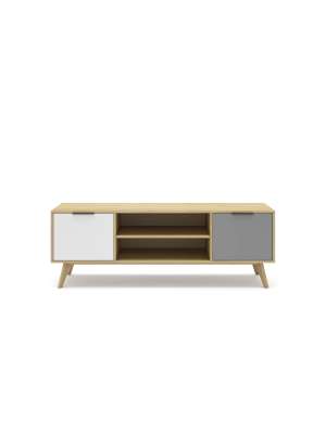 Mueble TV 2 puertas Elfo roble nórdico 140x40x52 cm