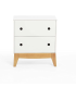 Table of 2 Drawers Nordic style lacquered white and oak.
