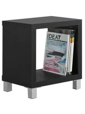 Mesita auxiliar Kubox negra, 48x41x29 cm.