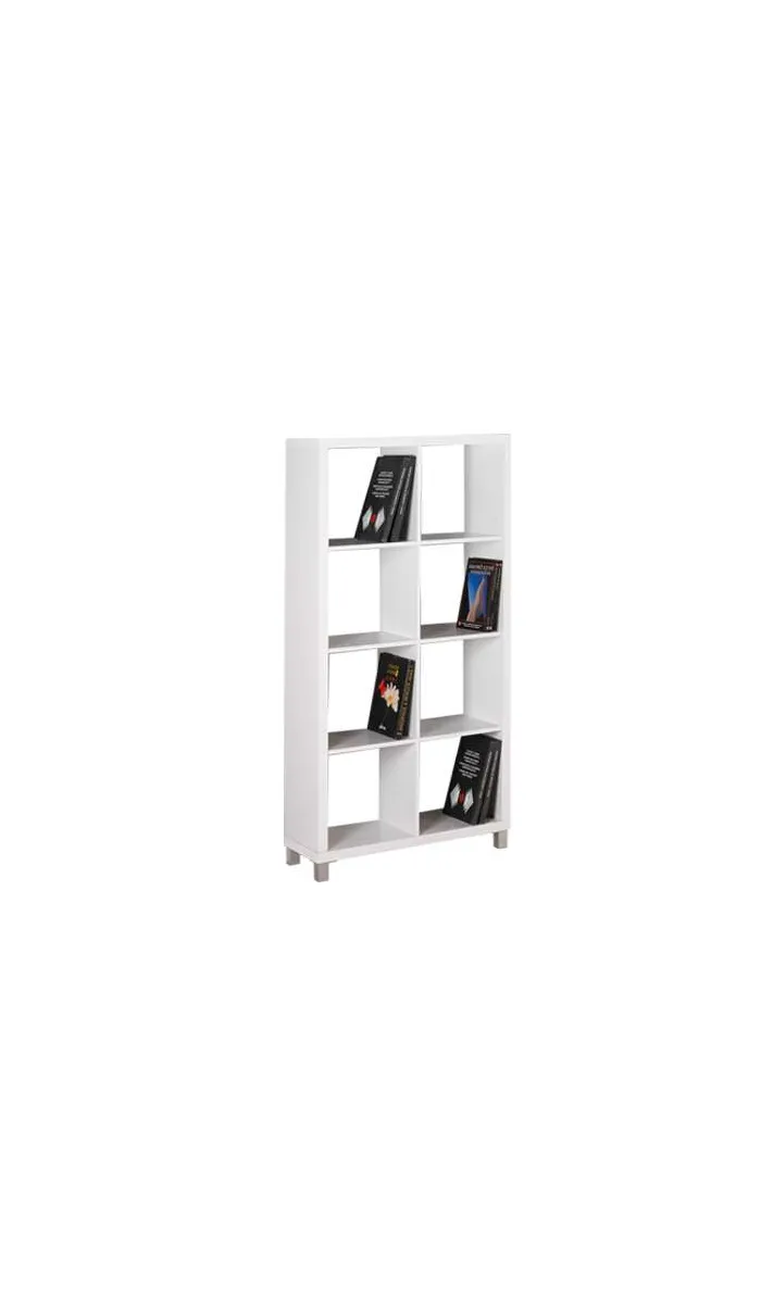 Estantería alta kubox 2x4 blanca, elegante y versátil