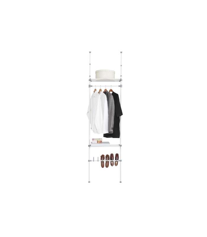 KITCLOSET Zapateros Kit vestidor 2 baldas acabado blanco