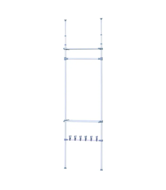 Kit vestidor blanco con 2 baldas y zapatero