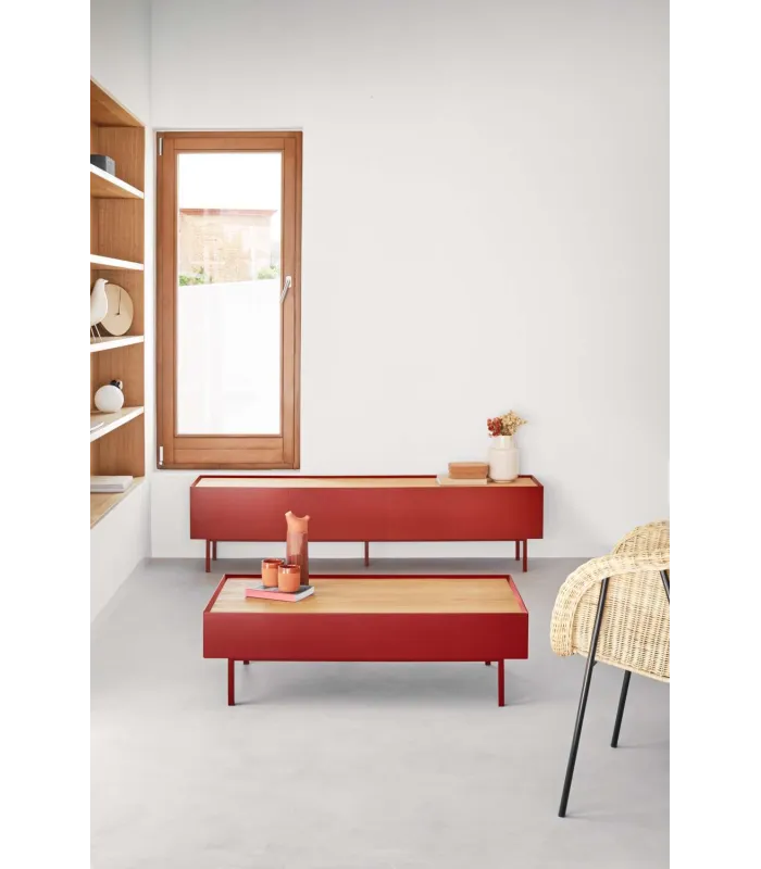 Mesa de centro para comedor modelo Arista 2 cajones acabado